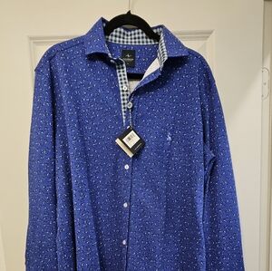 Royal Floral Long Sleeve Cotton Knit "Weekend" Shirt